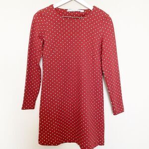NWT Anthropologie & Other Stories Polka Dot Knit Dress size 4 Red Long Sleeve